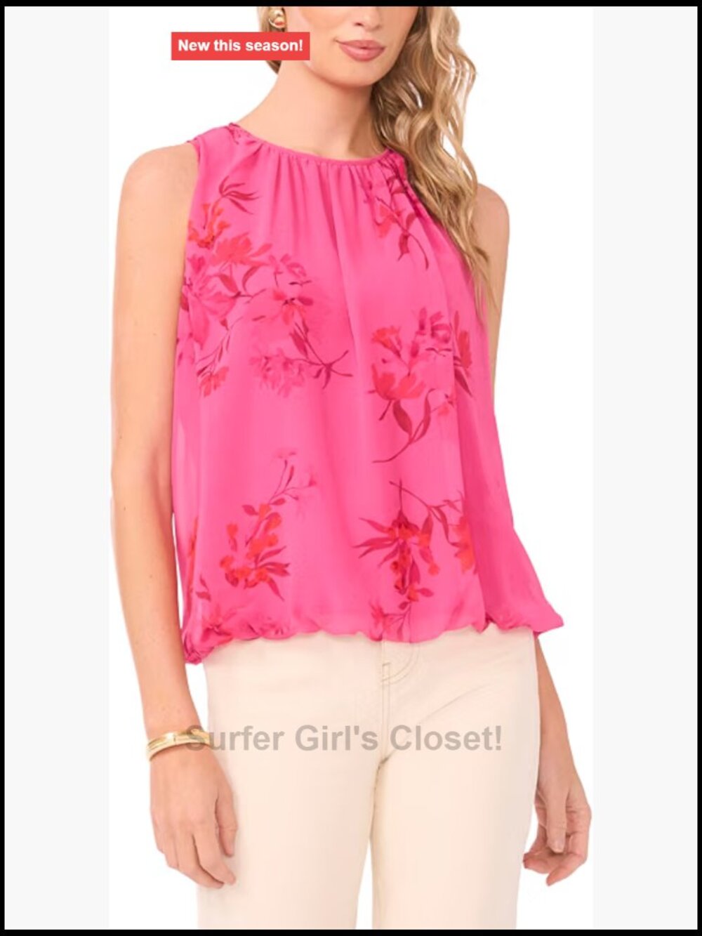 Floral Flowy Tank Top Sleeveless Square Neck Lightweight